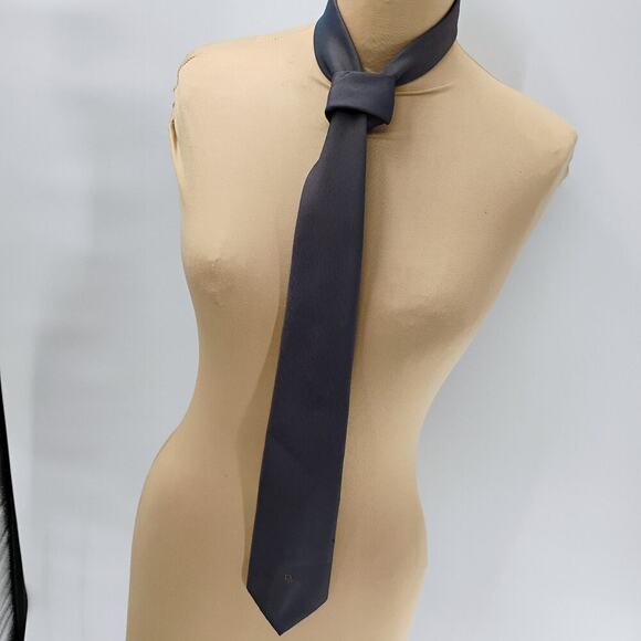 Christian Dior Gray Silk Neck Tie - Picture 4 of 8